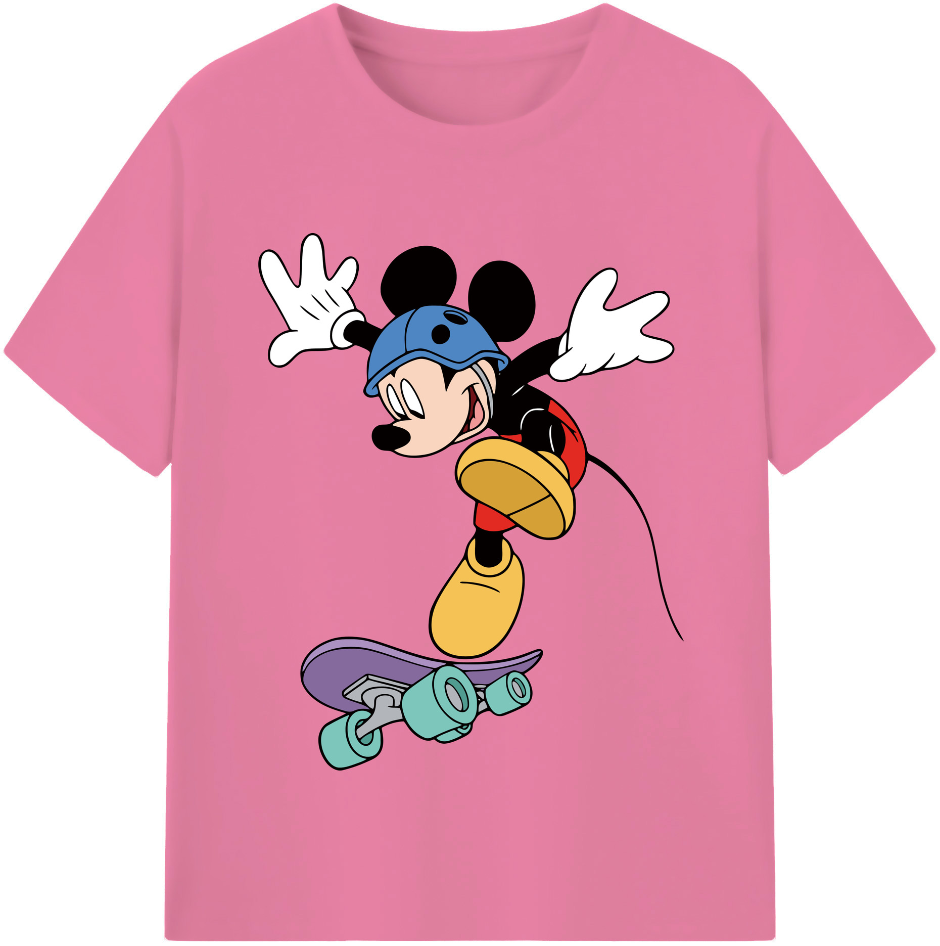 （画像用） ミッキーマウス Mickey Mouse 綿100％半袖Tシャツ（フロントプリント）